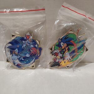 Sonic The Hedgehog Knuckles & Tails Blind Bag Enamel Pins Set Of 2 Sega Badges